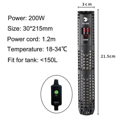 Submersible Aquarium Heater with Thermostat, 220-240V, 50-500W, Size: 220V; Color: 00W, Parallel Import