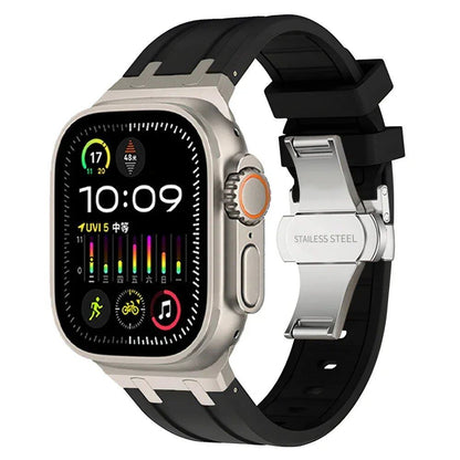 Soft Silicone Strap for Apple Watch Ultra 2/1, Series 10/9/8/7 (49mm/46mm/45mm) - Compatible with iWatch 6/5/4/SE (44mm) - Men's Rubber Band. Band Colors: 46mm, 44mm, 45mm, 49mm. Parallel Import.