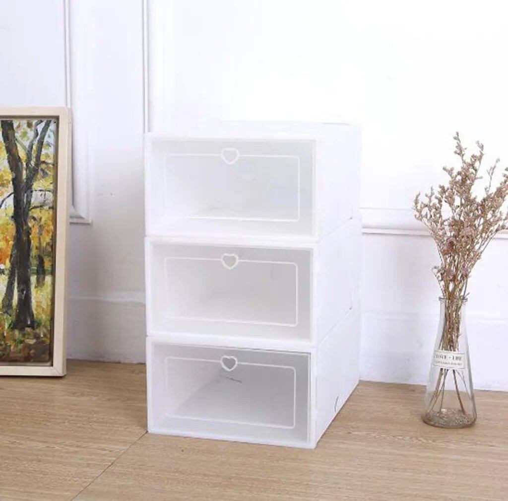 1/6 Scale PC Fashion Foldable Clear Shoe Storage Box, Plastic, Stackable, Shoe Organizer, Size: Parallel Import