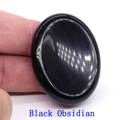 35x45mm Thumb Worry Stone (Stress Relief Stone for Thumb) Oval Massage Quartz Healing Crystal Chakra Energy Therapy Meditation Spiritual Natural Gemstone Decoration Size: Parallel Import