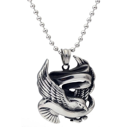 316L Stainless Steel Zodiac Cock Pendant &amp; Necklace with Steel Ball Chain, Unique Walking Chicken Necklace, Metal Color, Parallel Import