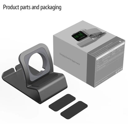 Aluminum Charging Stand for Apple Watch - Compatible with iWatch Ultra/SE/8/7/6/5/4/3/2/1, Dock Station with Silicone Bracket, Color: Parallel Import