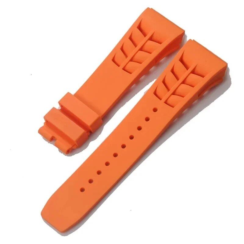 25mm Soft Silicone Band for Richard Mille RM53/055/011/050, Men's Waterproof and Sweatproof Rubber Wristband, Watch Accessories, Band Color: ; Band Width: 25mm, Parallel Import