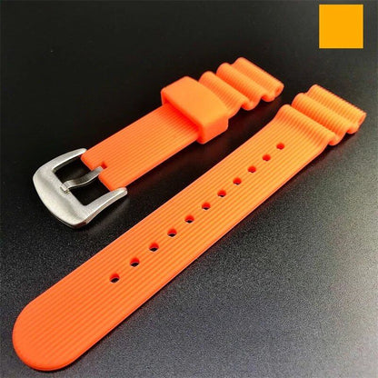 22mm Rubber Sports Men's Watch Strap for Seiko 5 PROSPEX Water Ghost Can-Shaped Red Tooth Diving 007 Abalone Silicone Watch Band. Band Color: 22mm; Band Width: Parallel Import.