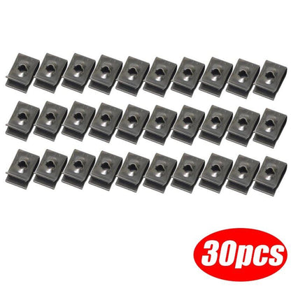 10/20/30/40 Pieces Car Screw Base U-Clips, Car Modification Fasteners, Metal Fender Bumper Protection Clips, Interior Accessories, Color Name: Parallel Import