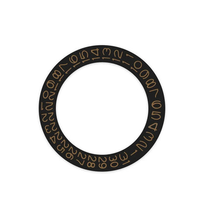 Round Calendar Disc with Date Display at 3 o'clock, Day Wheel Calendar Plate, and Date Disc for NH35 and NH36 Movements, Color: Black, Parallel Import