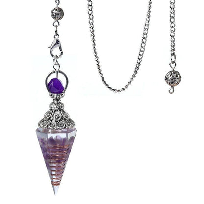 1 Orgone Pendulum for Energy Healing, Chakra Divination, with Tip, Natural Crystal Stone Chip Bead Pendant, Yoga, Meditation Pendant; Product Diameter: 18 x 60mm, Parallel Import