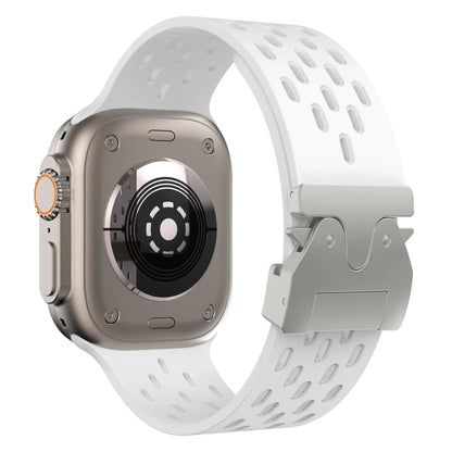 Breathe Silicone Band for Apple Watch - Compatible with Series 10/9/8/7/6/5/4/SE/Ultra 2 (including 49mm) and sizes: 46mm/45mm/44mm/42mm. Band Colors: 42mm, 44mm, 45mm, 49mm, S10-46mm. Ships from: Parallel Import.