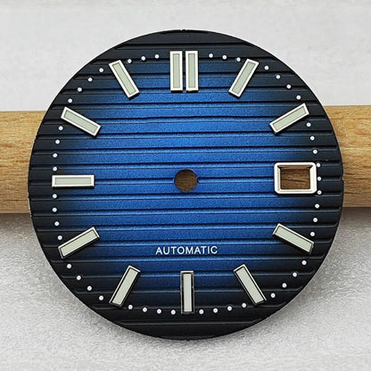 30.5mm Nautilus S Dial for NH35, Green Luminous Dial, NH35/NH36 Movement Accessory, Watch Repair Tool, Parallel Import