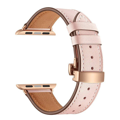 Leather Strap for Apple Watch - 38mm, 40mm, 41mm, 42mm, 44mm, 45mm - Series 3/4/5/SE/6/7 Compatible Bracelet Band Color: Parallel Import