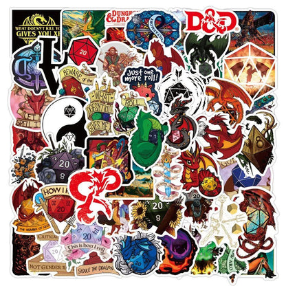Dungeons &amp; Dragons Stickers, 10/30/50/100 Sheets, Cool Game, Graffiti, Scrapbooking, Luggage, Laptop, Guitar, Car, Bike, Skateboard, Toys, 0 Count, Parallel Import