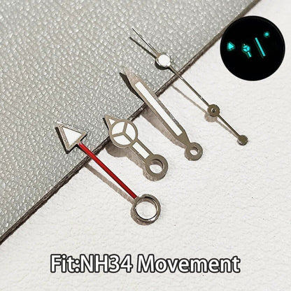 NH34 GMT Hand, Blue-Green C3 Luminous Hand Part, Compatible with NH34 Automatic Movement, Hand Accessory, Parallel Import