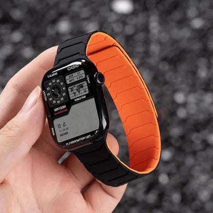 Silicone Band with Magnetic Strap for Apple Watch, Compatible with 46mm, 42mm, 49mm, 45mm, 41mm, 44mm, and 40mm Watches, iWatch Ultra 2/Series 10/9/8/7/6/SE/5/4/3, Band Color: mm, Parallel Import