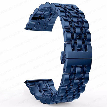 22mm and 20mm Stainless Steel Bands for Samsung Galaxy Watch 3, 4, 5 (45mm), Gear S3 (46mm and 42mm), and Active 2 (40mm and 44mm) - Compatible with Amazfit BIP 2 and GTR. Band Color: mm; Ships from: Parallel Import