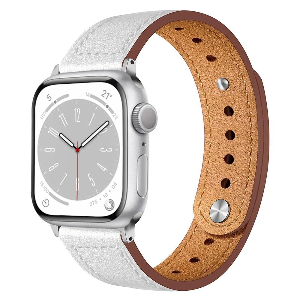 Genuine Leather Apple Watch Band for iWatch Series 7/SE/6/5/3/8/Ultra (44mm, 40mm, 45mm, 41mm, 42mm, 38mm, 49mm) - Imported