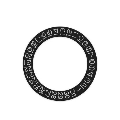 Round Calendar Disc with Date Display at 3 o'clock, Day Wheel Calendar Plate, and Date Disc for NH35 and NH36 Movements, Color: Black, Parallel Import