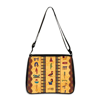 古代エジプトアートプリント ハンドバッグ エジプト ファラオ レディース クロスボディバッグ ホルス アヌビス 脇掛けバッグ ギフト デイリー カジュアルバッグ サイズ：2 並行輸入品