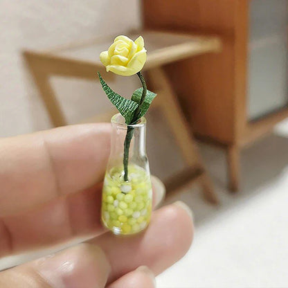 1/12スケール ドールハウス用 ミニチュア観葉植物 盆栽 フェイクフラワーバスケット ドールアクセサリー ミクロランドスケープ 情景モデル  並行輸入品