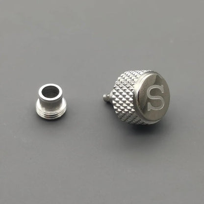 "MOD SKX007 SKX009 Watch Case Crown - Compatible with NH35 and NH36 Movements, S Logo, Polished Finish, Silver/Gold/Rose/Black/Blue Crown Parts" Parallel Import