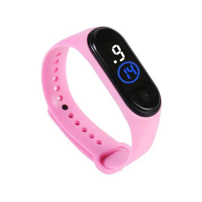 Kids' Fashion Sports Watch, Waterproof LED Digital Wristwatch with Ultra-Lightweight Silicone Slap, Unisex, for Kids and Teens, Parallel Import