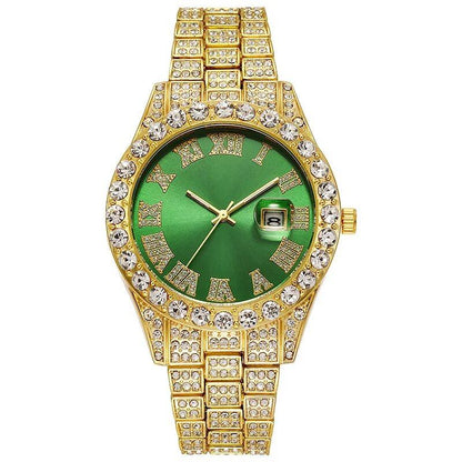 Men's Full Steel Gold Quartz Wristwatch, Luxury Watch, Sophisticated Watch, Fashion Casual Wristwatch, No Logo, Color: Parallel Import