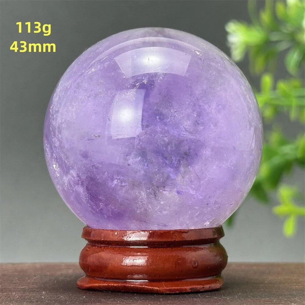 天然アメジスト ボール 水晶玉 ホームオフィスデコレーション エネルギー ウィッカ レイキ スピリチュアル 瞑想 魔術 占い カラー： 並行輸入品