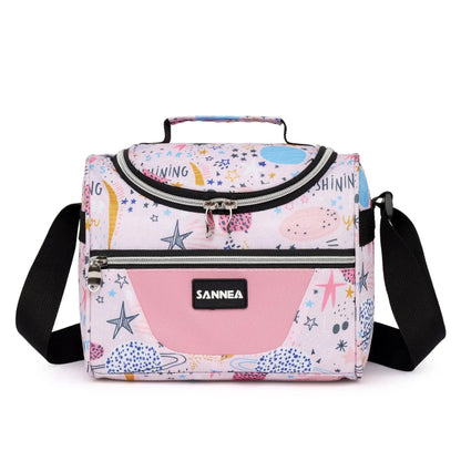 7L プリント 保温 ランチバッグ 保冷 保熱 ピクニック ハンドバッグ 携帯 ショルダー ランチボックス トートバッグ  並行輸入品