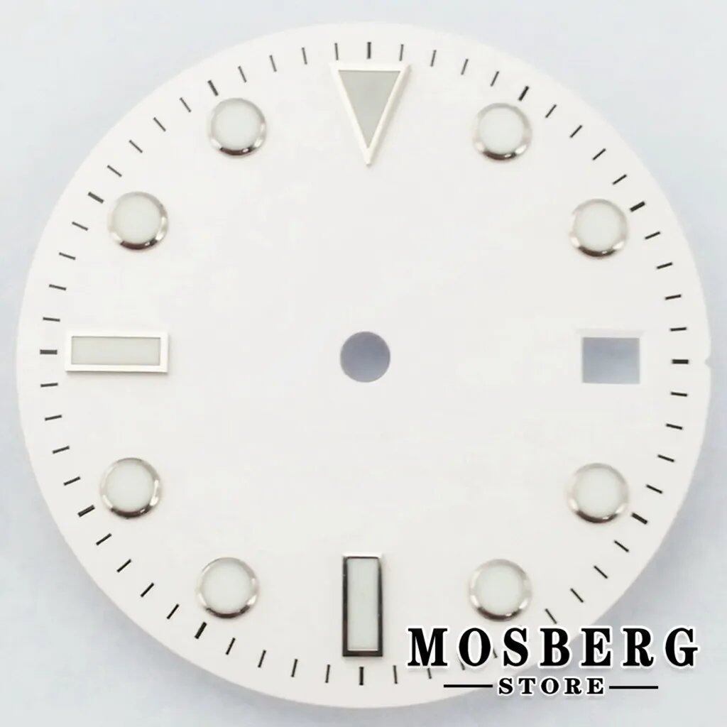 28.5mm White Luminous Dial with Hands (Compatible with NH35/NH36/ETA 2824/2836/Miyota 8215/8205/DG2813/3804) Parallel Import