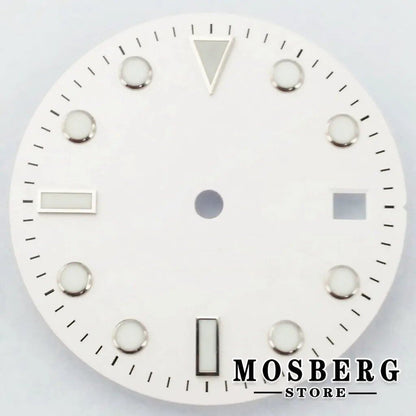 28.5mm White Luminous Dial with Hands (Compatible with NH35/NH36/ETA 2824/2836/Miyota 8215/8205/DG2813/3804) Parallel Import