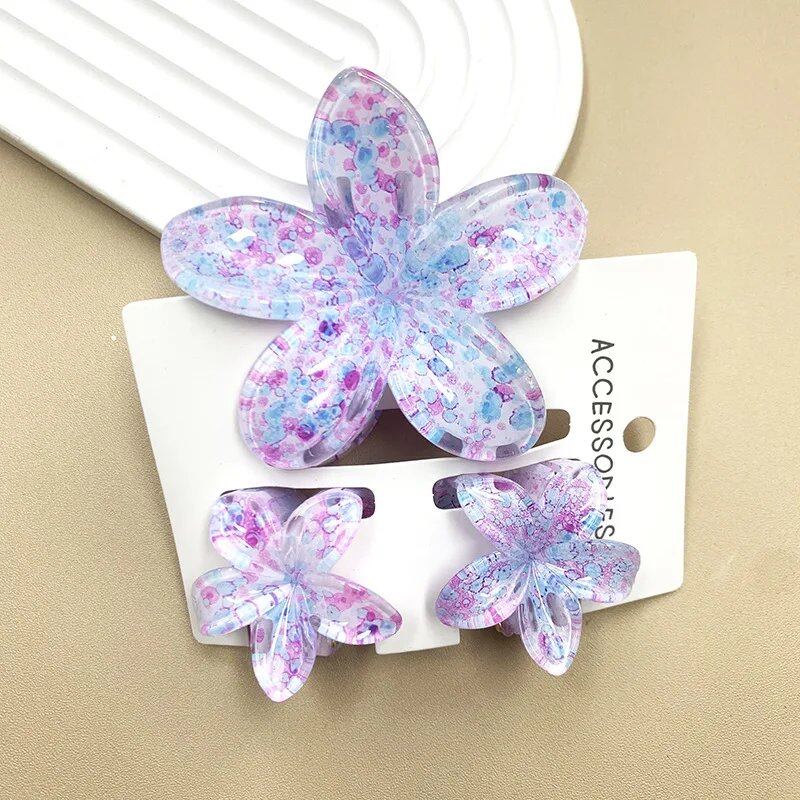 3個セット かわいいフラワーシャークヘアクリップ ヘアピン バレッタ 女性用 おしゃれヘアアクセサリー ウェディング小物 ギフト カラー：3セット 並行輸入品