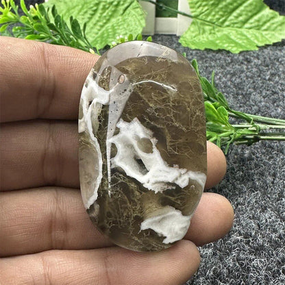Natural Quartz Crystals: Aquamarine Agate, Ocean Jasper, Palm Stone, Polished Stones, Gemstone Mineral Specimens for Spiritual Meditation, Energy, and Feng Shui, Color: Green, Parallel Import