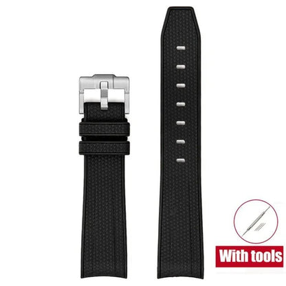 20mm Diving Strap with Curved Ends for Omega and Swatch Moonwatch, Silicone Rubber, Compatible with Rolex, Men's and Women's, Band Color: 20mm; Band Width: 20mm, Parallel Import