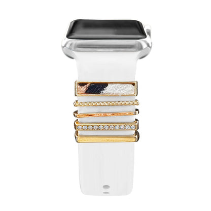 Diamond Jewelry-Embossed Band for Apple Watch Ultra 2, 9, 8, and 7, Compatible with Samsung and Huawei, 20/22mm Bracelet Strap, Band Color: ; Ships from: Parallel Import