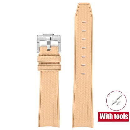 20mm Diving Strap with Curved Ends for Omega and Swatch Moonwatch, Silicone Rubber, Compatible with Rolex, Men's and Women's, Band Color: 20mm; Band Width: 20mm, Parallel Import
