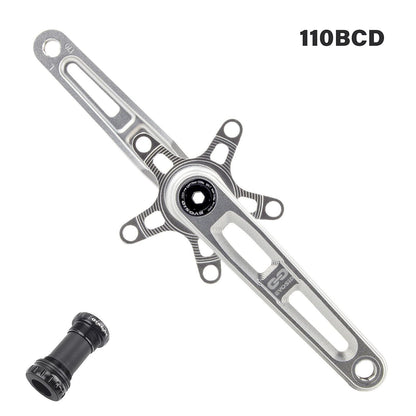 EVOSID BCD110 130 Crankset for Ultra-Lightweight Road Folding Bikes, Hollow Tech Cranks, 165, 170, 175mm, CNC Machined, 5-Pawl Bicycle Chainring, Parallel Import