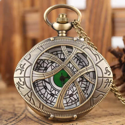 Creative Vintage Hollow Eye Pendant Quartz Watch, Stylish Sweater Chain Pocket Watch, Keepsake, Color: Bronze, Parallel Import