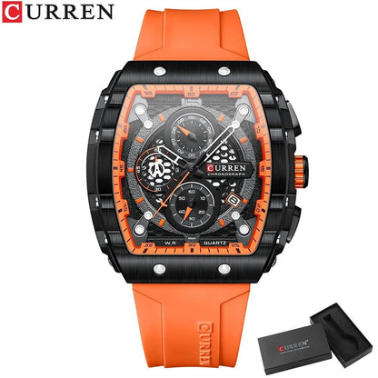 Karen Top Brand Men's Watch, Luxury Square Quartz Movement, Waterproof, Luminous Chronograph with Date Display; Ships from: Parallel Import