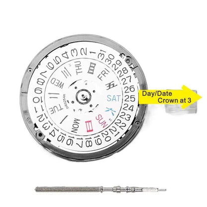 Original NH36 Movement, Crown at 3 3.8 NH36A, Date, Day, Week, Automatic, Compatible with S Watch SKX007, Color: Parallel Import