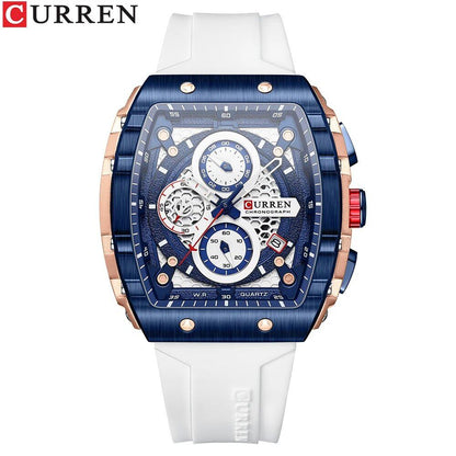 Karen Men's Watch, Top Brand, Luxury Square Quartz Movement, Waterproof, Luminous Chronograph, Date Display, Parallel Import