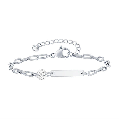 Vnox Zodiac Birthstone Bracelet for Women and Girls, Stainless Steel Rectangular Chain Bracelet with Personalization, Birthday Gift, Metal Color: BR-2085, Parallel Import