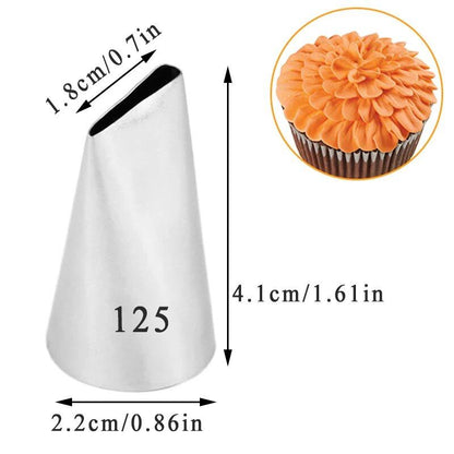 Rose Petal Piping Nozzles, Stainless Steel Decorating Nozzle Set, #124, #125, #126, #127, #128, for DIY Icing, Cupcake &amp; Cake Decorating Tools, Color: 12, Parallel Import