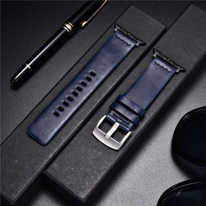 Simple Genuine Leather Strap for Apple Watch Series 8/7/6/SE/5/4/3, 38/40/41mm, 42/44/45mm, Band Color: mm, Parallel Import