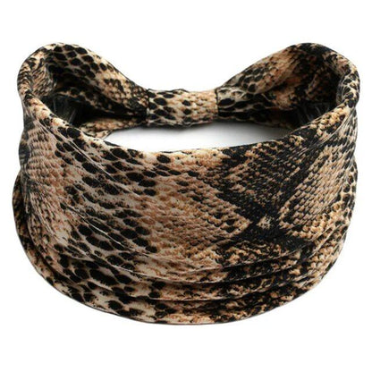 New Boho Floral Print Wide Headband with Vintage Knot Elastic Turban Headwrap for Women and Girls, Cotton Soft Bandana Hair Accessory, Parallel Import