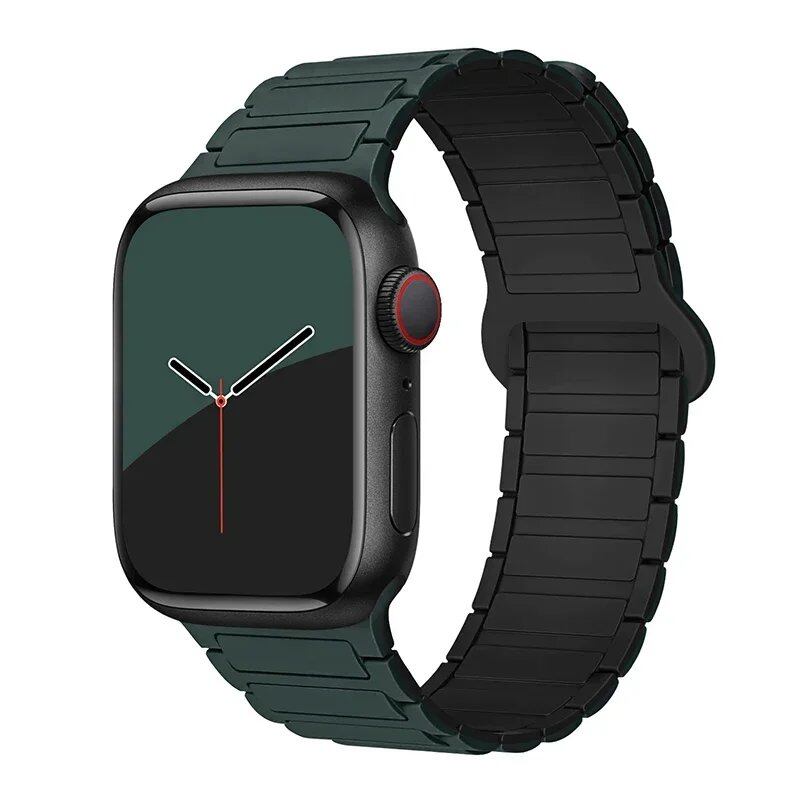 Magnetic Loop Band for Apple Watch, Compatible with 44mm, 40mm, 49mm, 45mm, 41mm, and 38mm Silicone Straps, Compatible with iWatch Series 9/8/7/6/5/4/3/SE/Ultra 2, Parallel Import