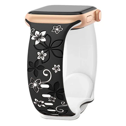 Engravable Silicone Band for Apple Watch, Compatible with 40mm, 44mm, 41mm, 49mm, 45mm, 38mm, and 42mm iWatch Series 9/7/SE/6/5/4/8/Ultra, Band Color: 0mm, Parallel Import