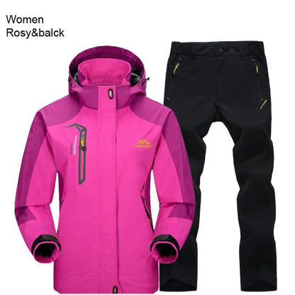 TRVLWEGO Women's Jacket &amp; Pants Hiking Set, Camping, Spring/Autumn Outdoors, 20,000mm Waterproof, Windbreak Suit, Trekking Coat &amp; Trousers, Size: Parallel Import