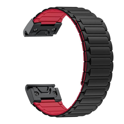 26mm Magnetic Silicone Loop Bracelet Band for Garmin Fenix 7X, 7 Pro, 6X, 5X, 5 Plus, Tactix 7, Forerunner 965, 955, and Enduro 2. Band Color: ; Band Width: 26mm. Parallel Import.