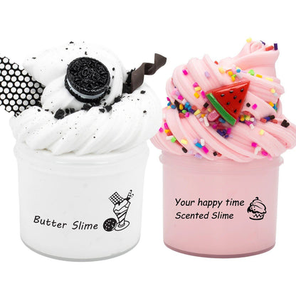 1.76 oz White Biscuit Butter Slime (Pink Watermelon Flavor) - Non-Stick, Stretchy, Scented Putty, Party Supplies for Kids, Unisex, Imported