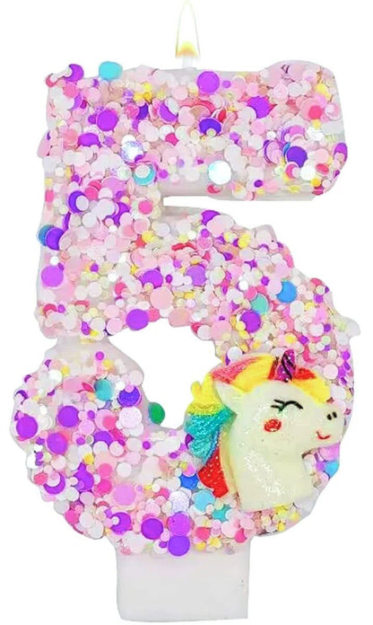0-9 Number Birthday Candles, Happy Birthday Cake Candles, Unicorn Theme Party Supplies (Parallel Import)