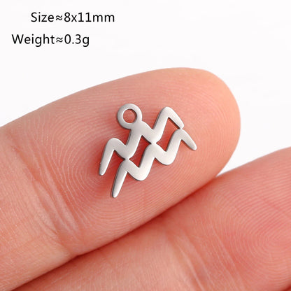 Set of 5 Lucky Birth 12 Zodiac Star Sign Charms, Metal Constellation Pendants for Jewelry Making, Bracelets, Earrings, and Necklaces, Parallel Import